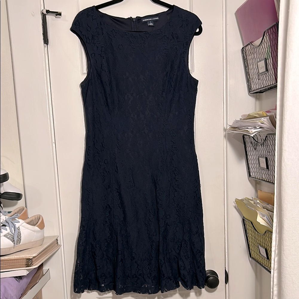 American living navy blue sheath dress
